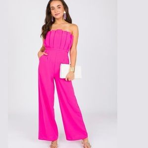 The Blue Door Boutique Speechless Jumpsuit Hot Pink New